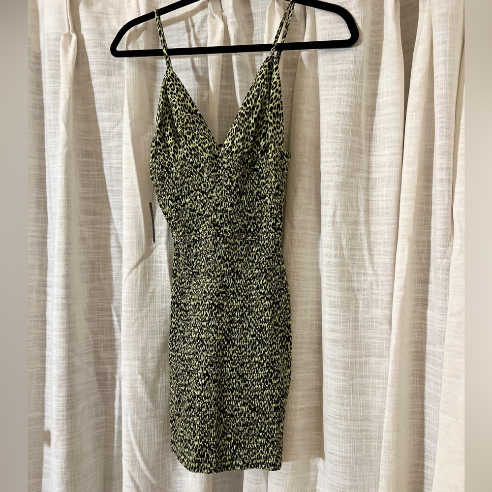 Neon leopard mini dress